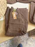 High neck crochet dress, short brown